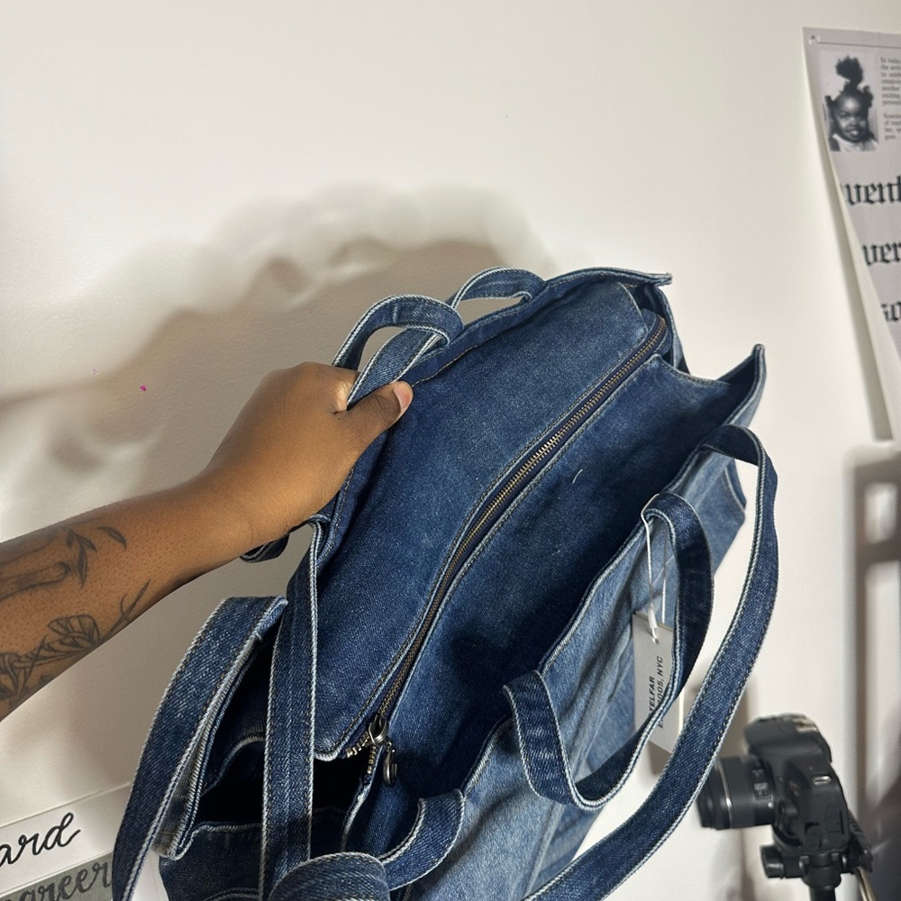 Telfar Large Blue Denim Shopper - Picture 3 of 3